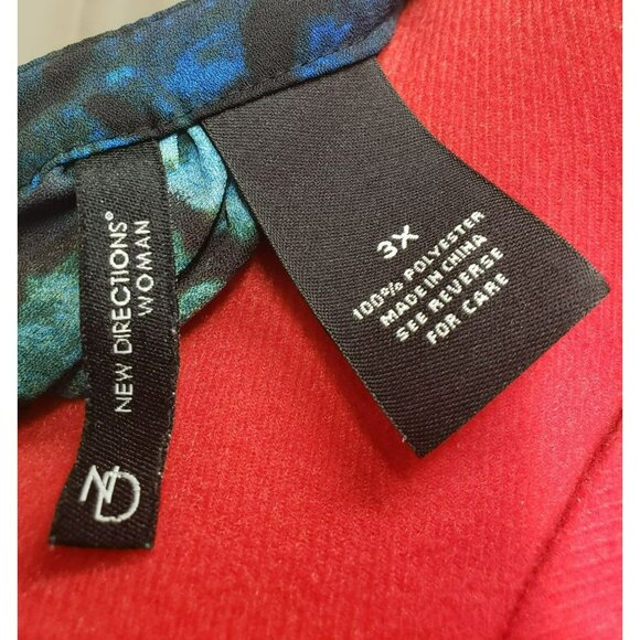 New Directions Woman Tunic Top 3X Peacock Feather Print 100% Polyester Flowing - Picture 6 of 7